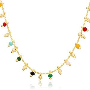 🌈✨💃 Sterling Silver Mix Stone Shaker Necklace✨💎 Handmade Magic